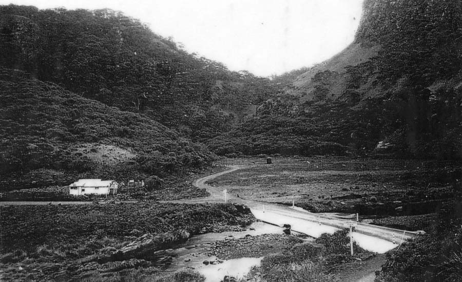 Looking up the Cumberland River valley over the camping area today around 1930