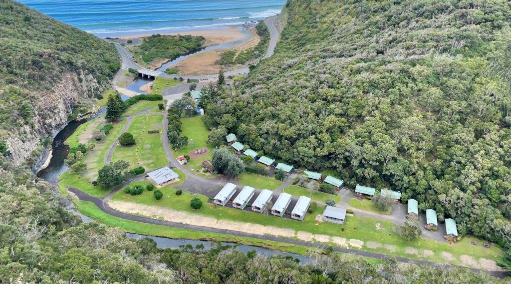 Aerial view of our beautiful Cumberland River campsite