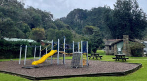 Situated in the middle of the park is the kids playground